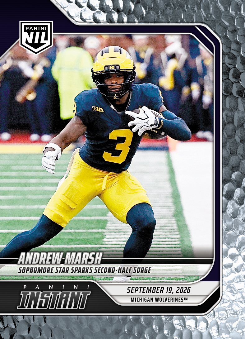 Detailed Image of Andrew Marsh - 2026 Panini Instant NIL College Football #3-AMA - Metallic /5