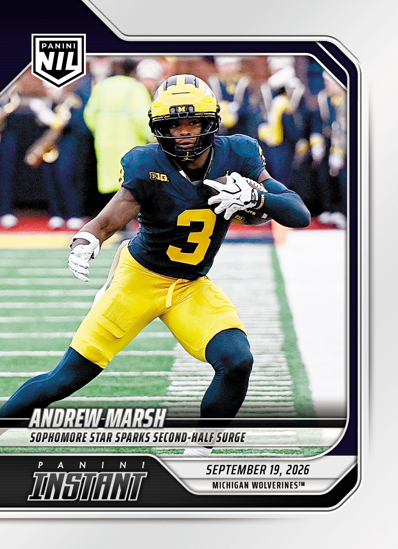 Detailed Image of Andrew Marsh - 2026 Panini Instant NIL College Football #3-AMA - Base Card 10-pack