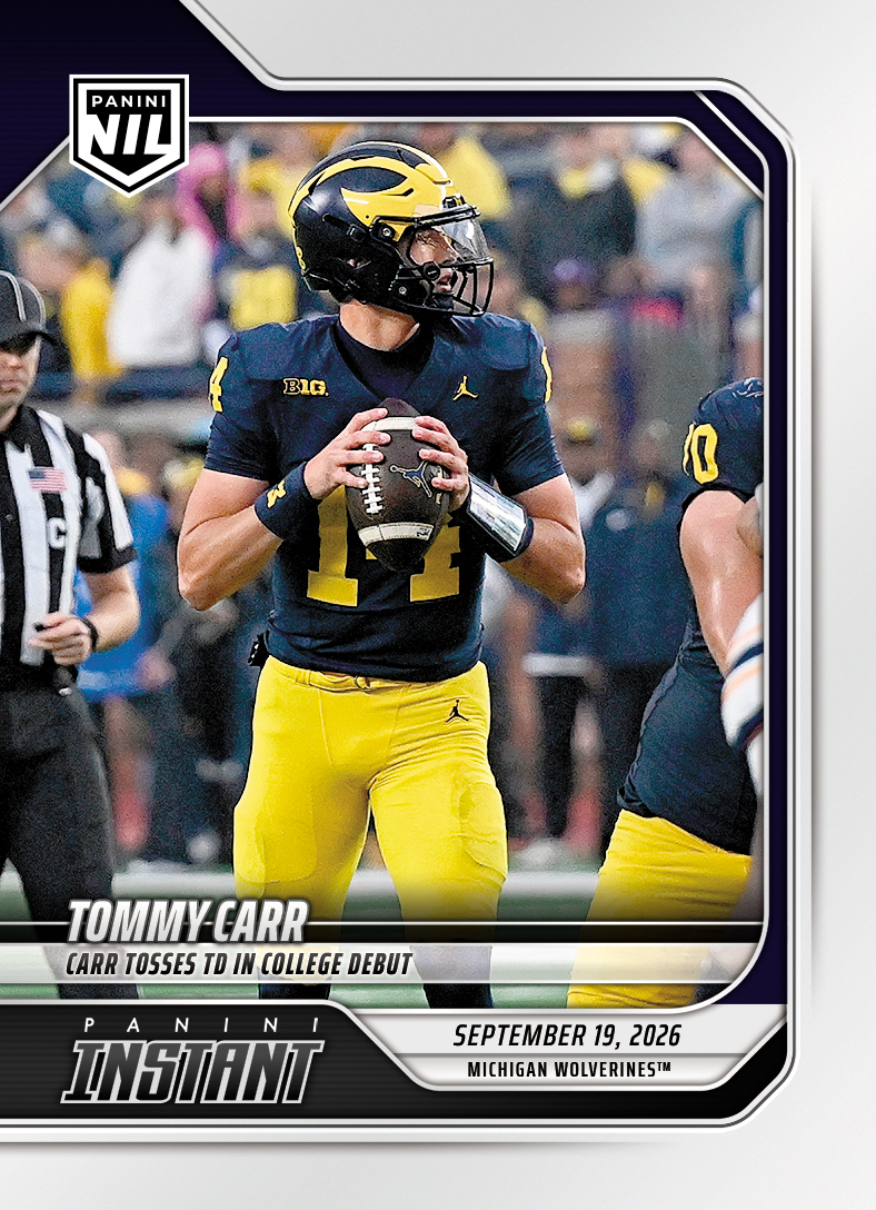 Detailed Image of Tommy Carr - 2026 Panini NIL College Football #3-TCR - Base Card 5-pack
