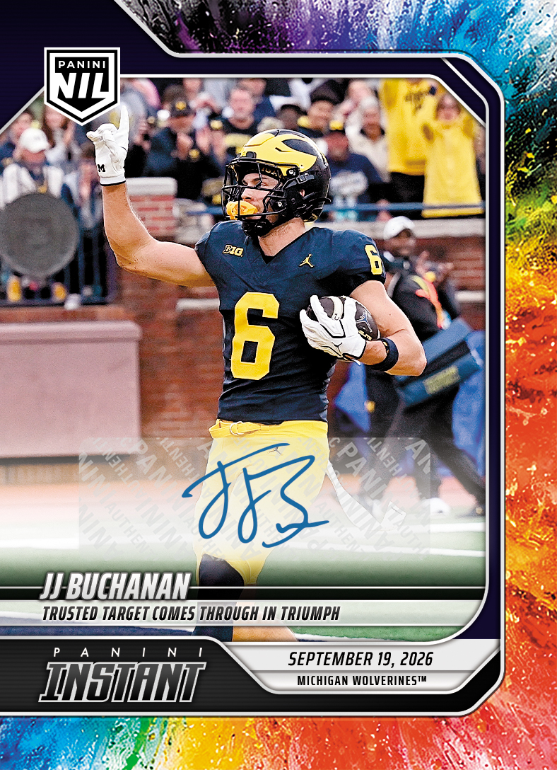 Detailed Image of JJ Buchanan - 2026 Panini Instant NIL College Football #3-JJB - Color Blast /10 Auto