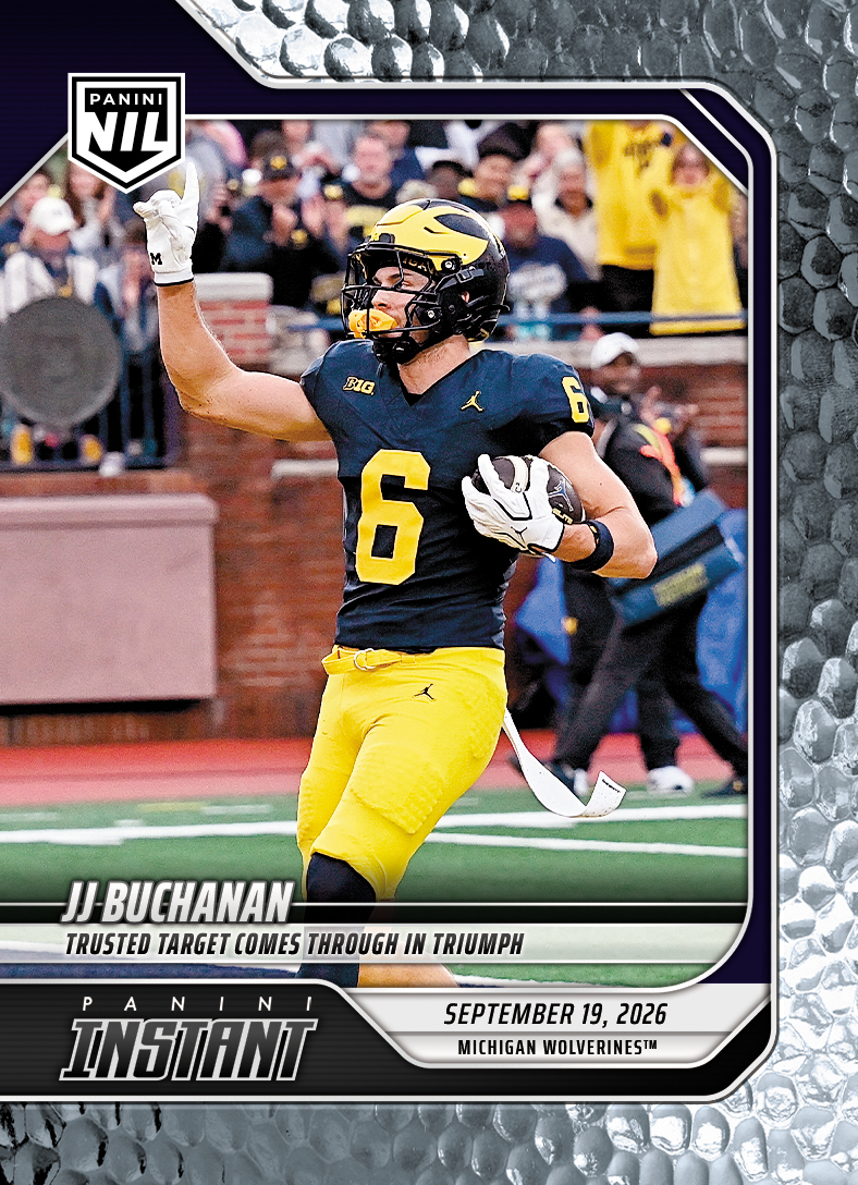 Detailed Image of JJ Buchanan - 2026 Panini Instant NIL College Football #3-JJB - Metallic /5