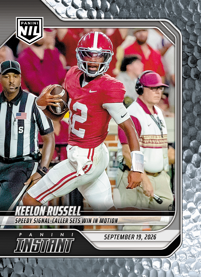 Detailed Image of Keelon Russell - 2026 Panini Instant NIL College Football #3-KRU - Metallic /5