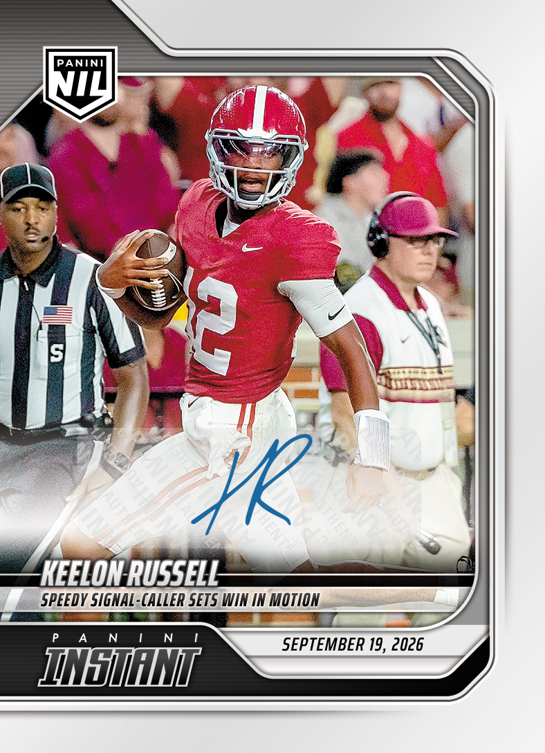 Detailed Image of Keelon Russell - 2026 Panini Instant NIL College Football #3-KRU - Base /99 Auto