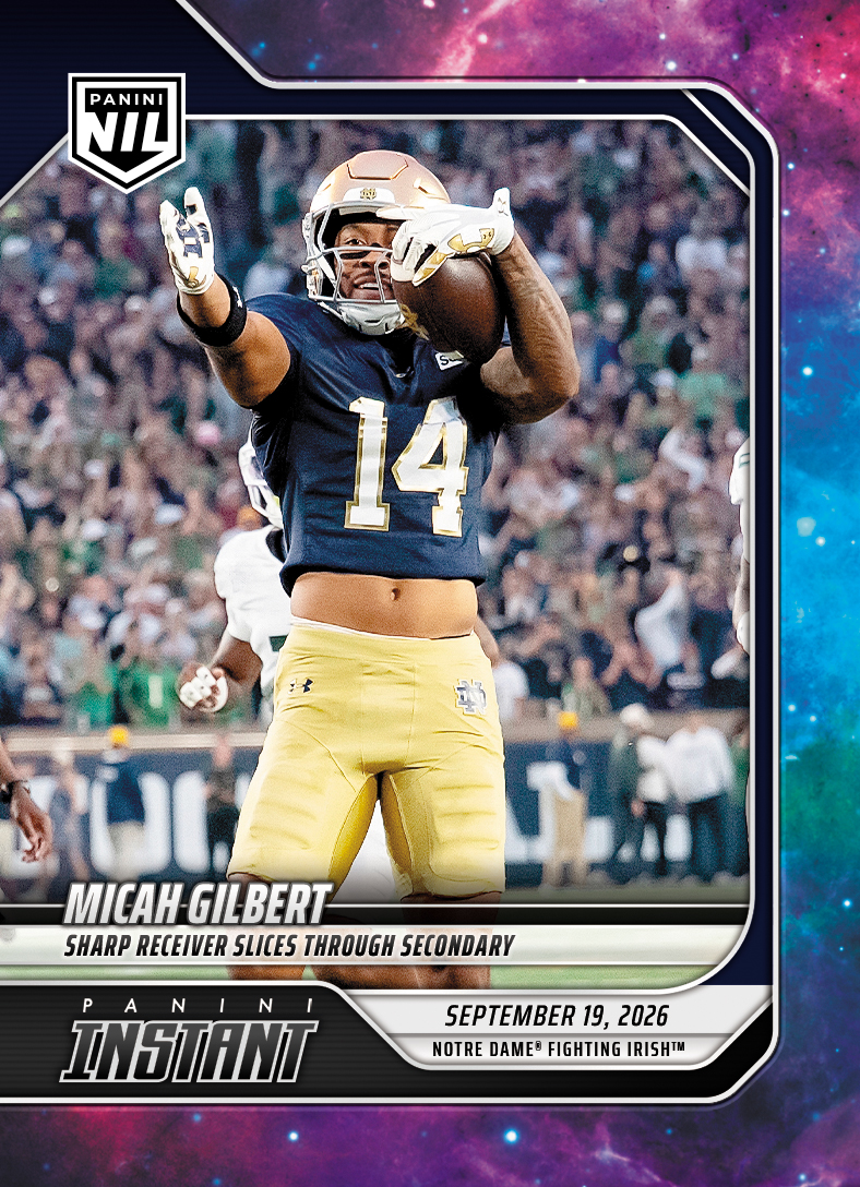 Detailed Image of Micah Gilbert - 2026 Panini NIL College Football #3-MGI - Galaxy 1/1
