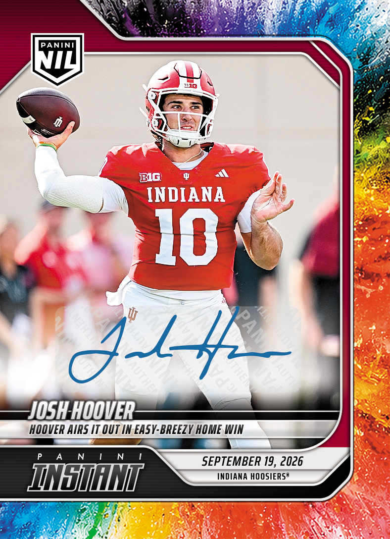 Detailed Image of Josh Hoover - 2026 Panini Instant NIL College Football #3-JHO - Color Blast /10 Auto