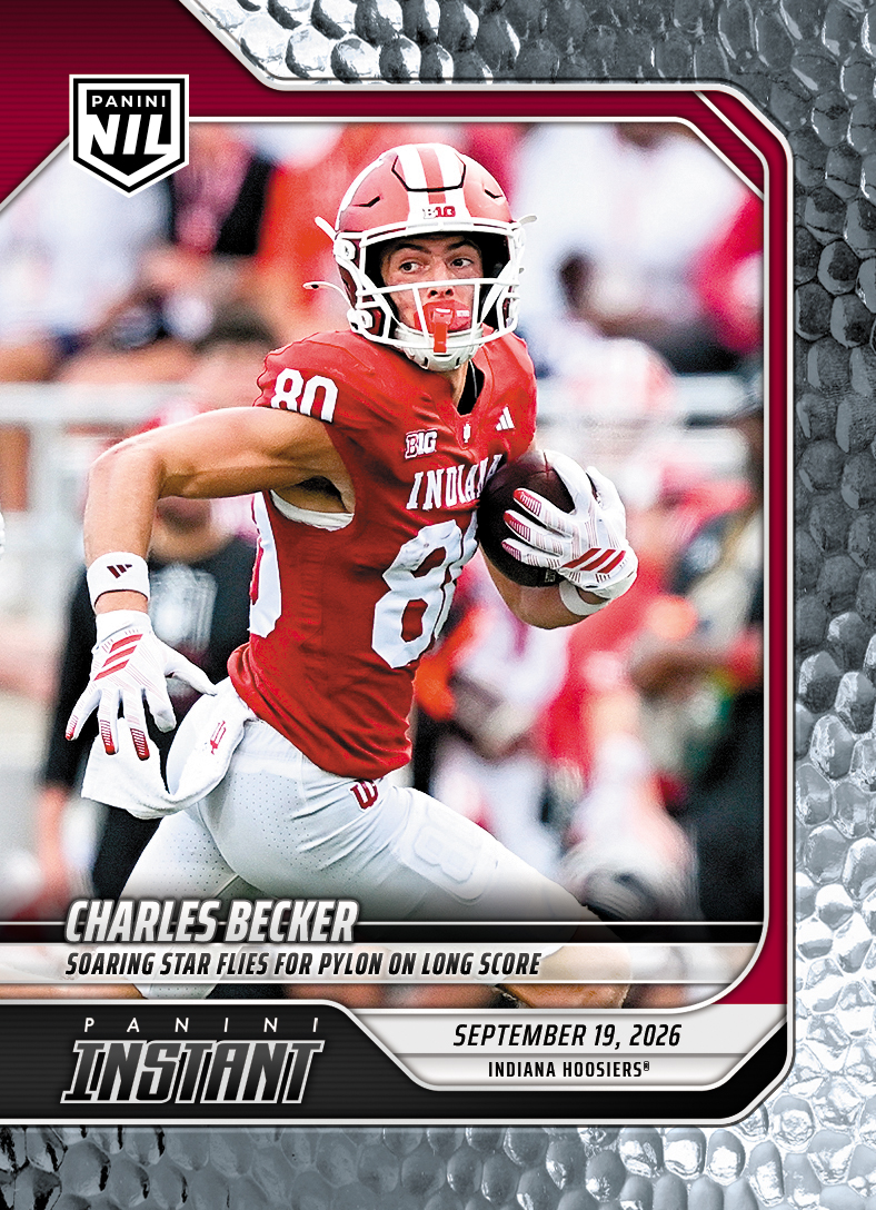 Detailed Image of Charles Becker - 2026 Panini Instant NIL College Football #3-CBE - Metallic /5