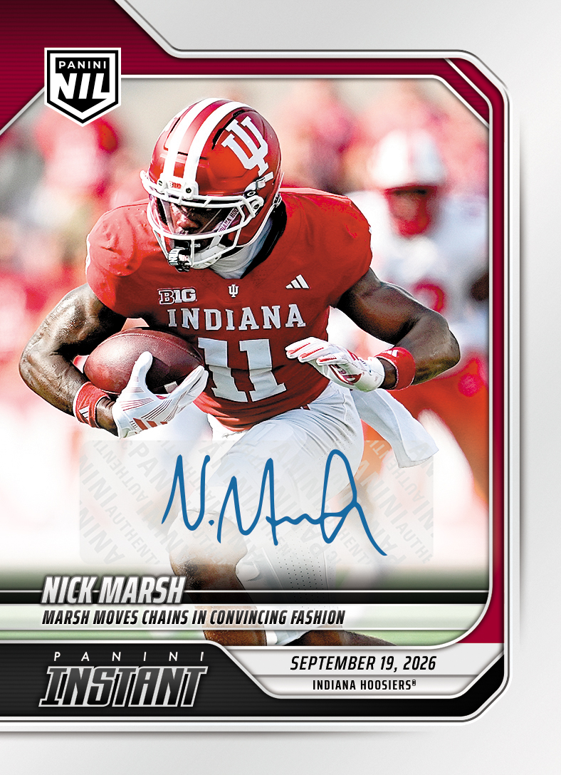 Detailed Image of Nick Marsh - 2026 Panini Instant NIL College Football #3-NMA - Base /25 Auto