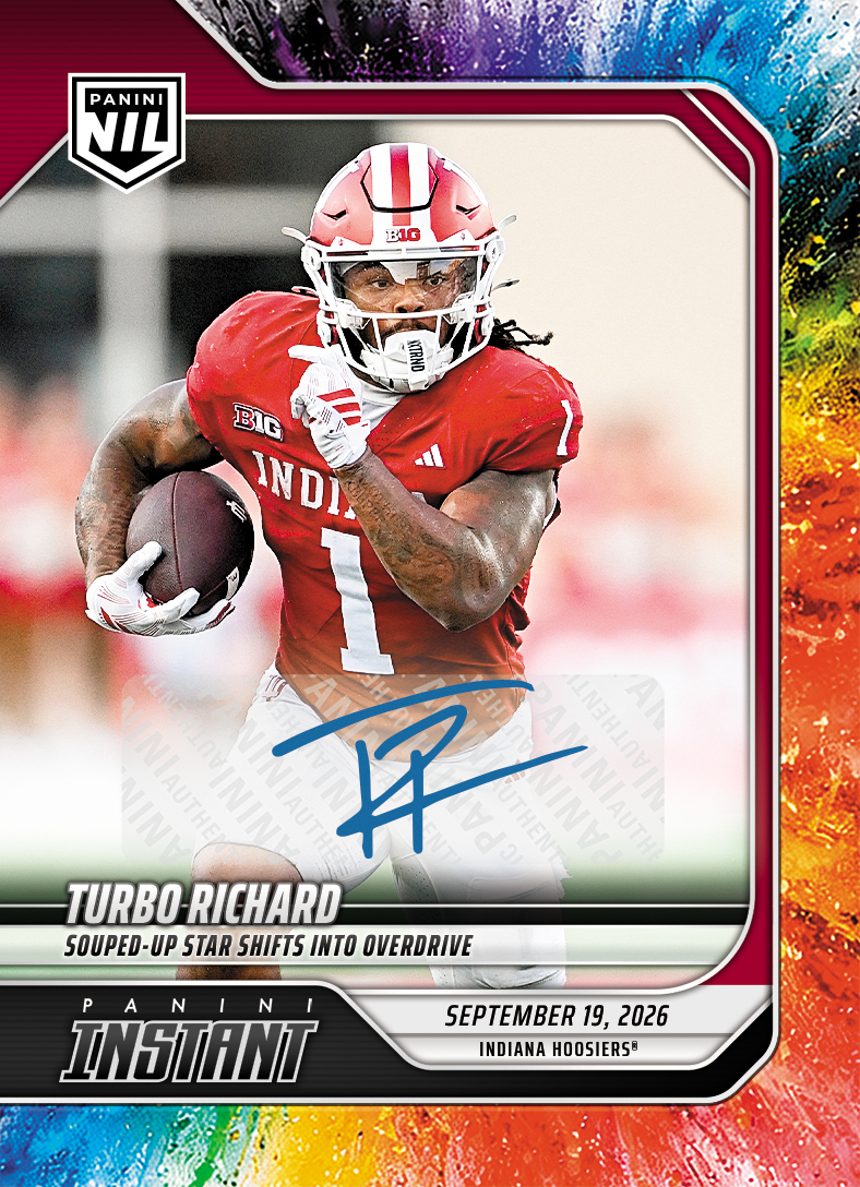 Detailed Image of Turbo Richard - 2026 Panini Instant NIL College Football #3-TRI - Color Blast /10 Auto
