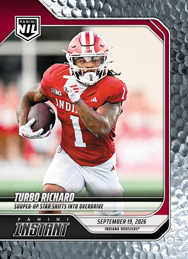 Detailed Image of Turbo Richard - 2026 Panini Instant NIL College Football #3-TRI - Metallic /5