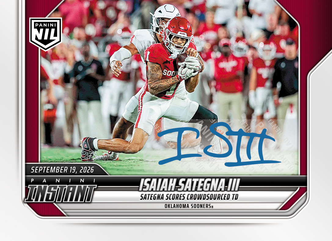 Detailed Image of Isaiah Sategna III - 2026 Panini Instant NIL College Football #3-ISA - Base /99 Auto