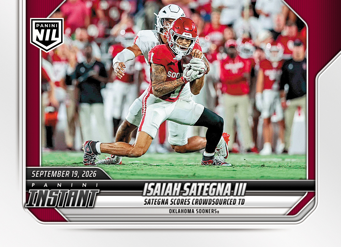 Detailed Image of Isaiah Sategna III - 2026 Panini Instant NIL College Football #3-ISA - Base Card 25-pack