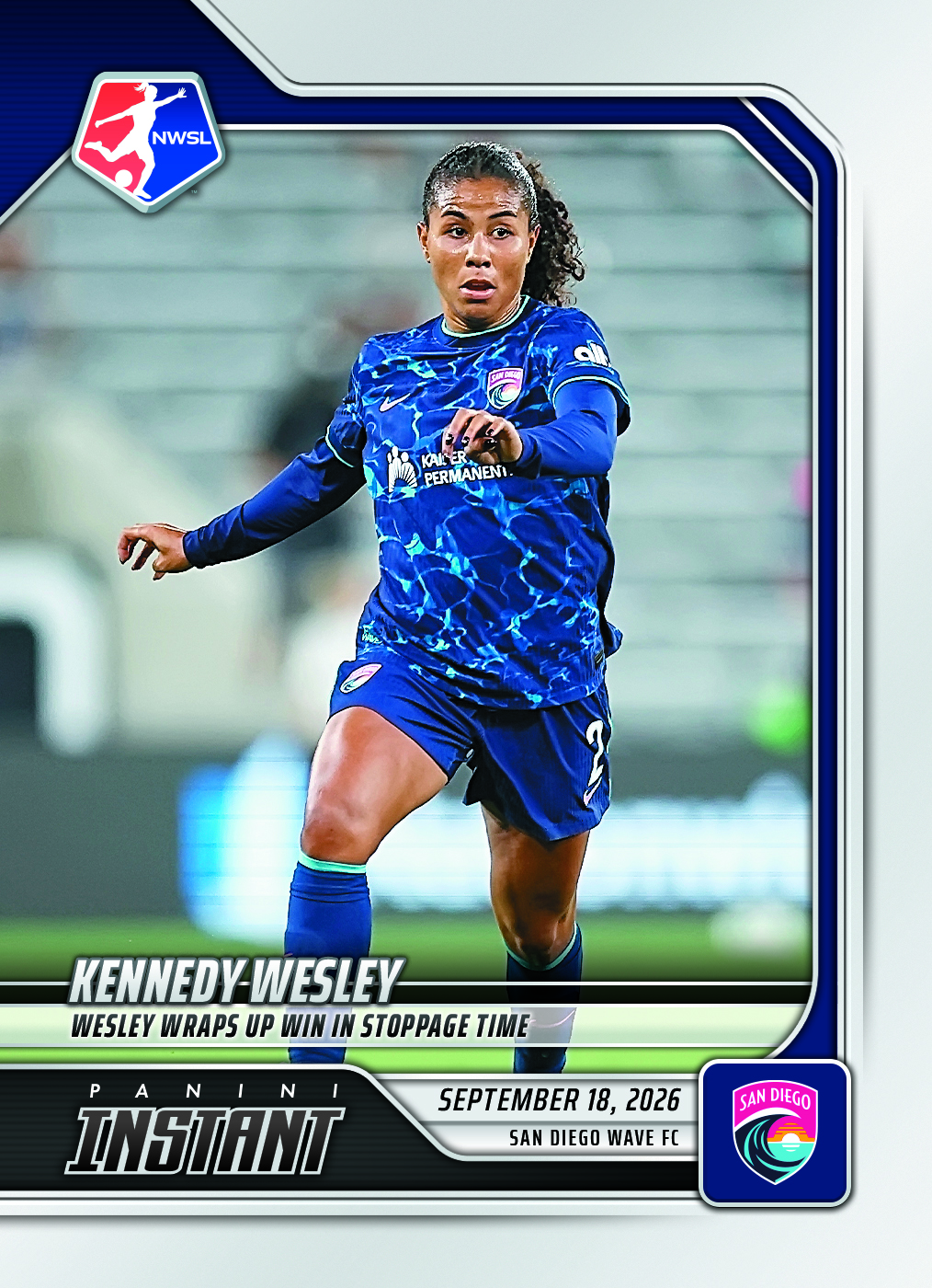 Detailed Image of Kennedy Wesley - 2026 Panini Instant NWSL #176 - Base Card 5-pack