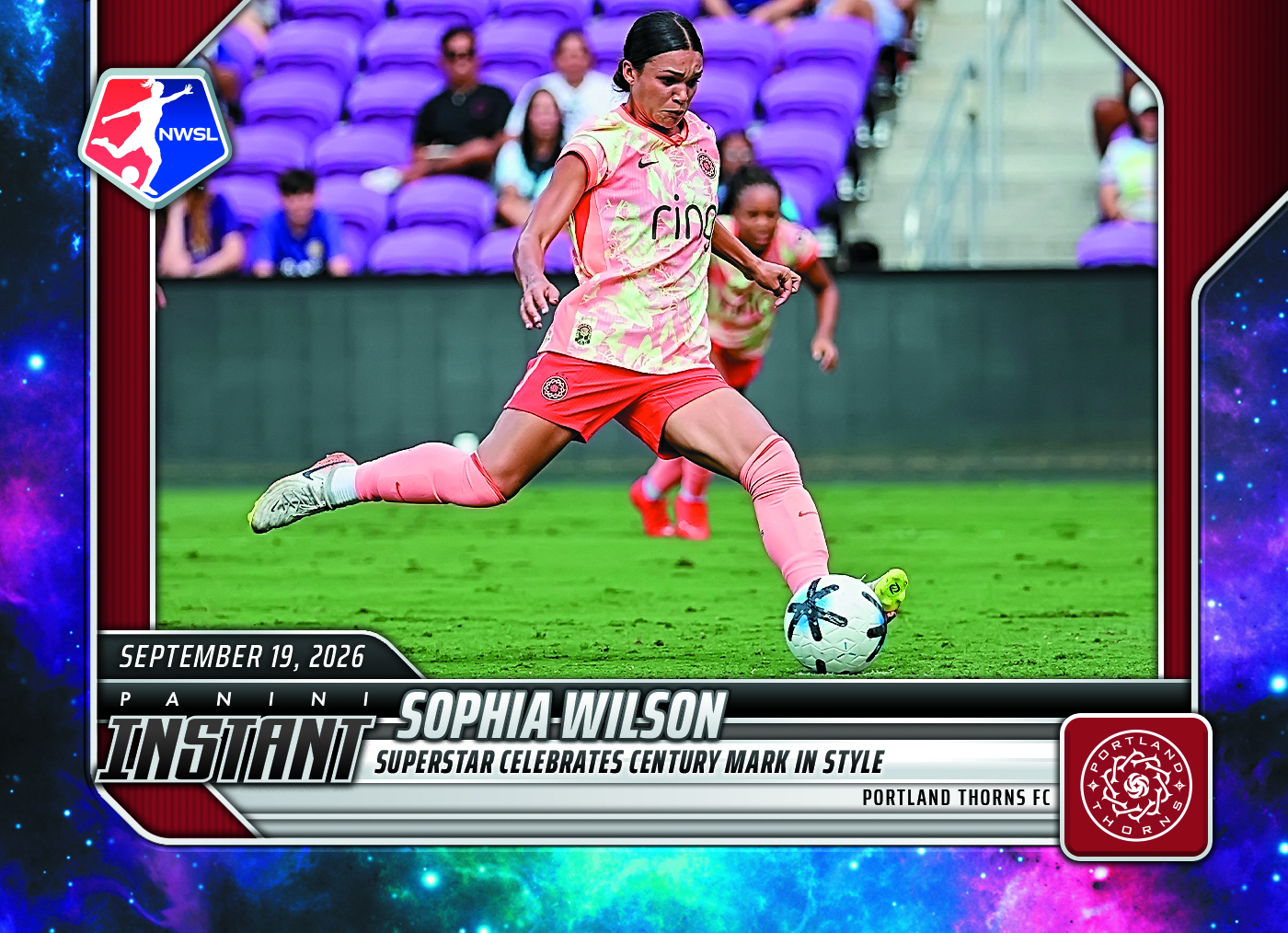 Detailed Image of Sophia Wilson - 2026 Panini Instant NWSL #177 - Galaxy 1/1