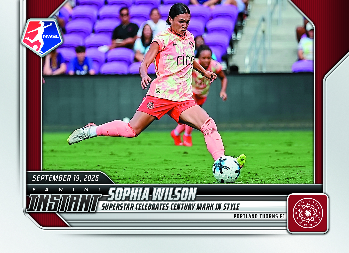 Detailed Image of Sophia Wilson - 2026 Panini Instant NWSL #177 - Base Card 25-pack