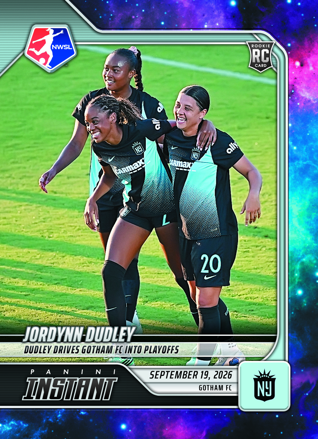 Detailed Image of Jordynn Dudley - 2026 Panini Instant NWSL #178 - Galaxy 1/1