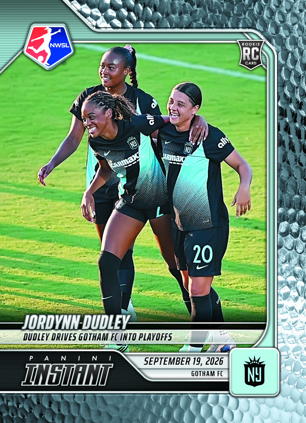 Detailed Image of Jordynn Dudley - 2026 Panini Instant NWSL #178 - Metallic /5
