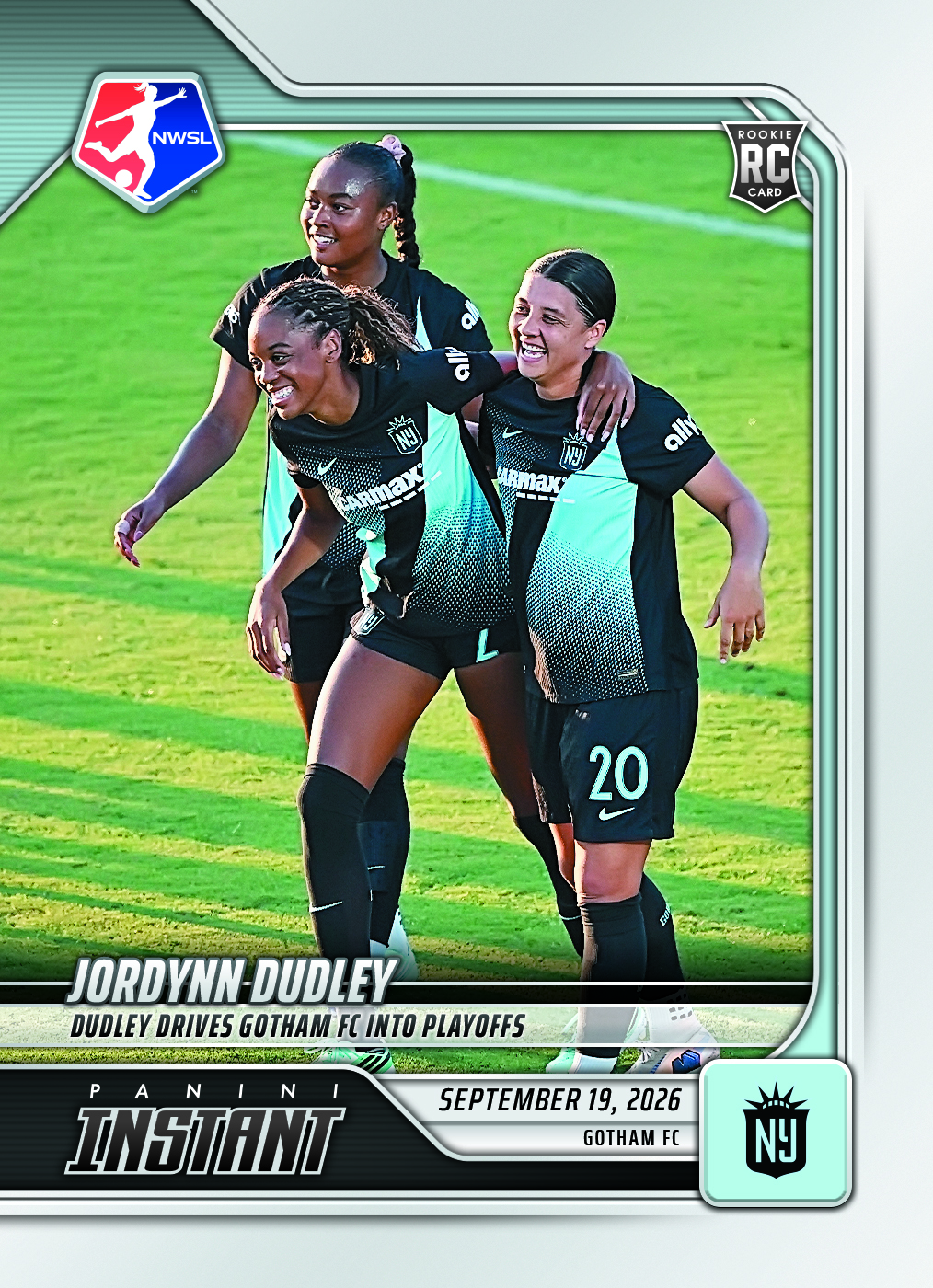 Detailed Image of Jordynn Dudley - 2026 Panini Instant NWSL #178 - Base Card 10-pack