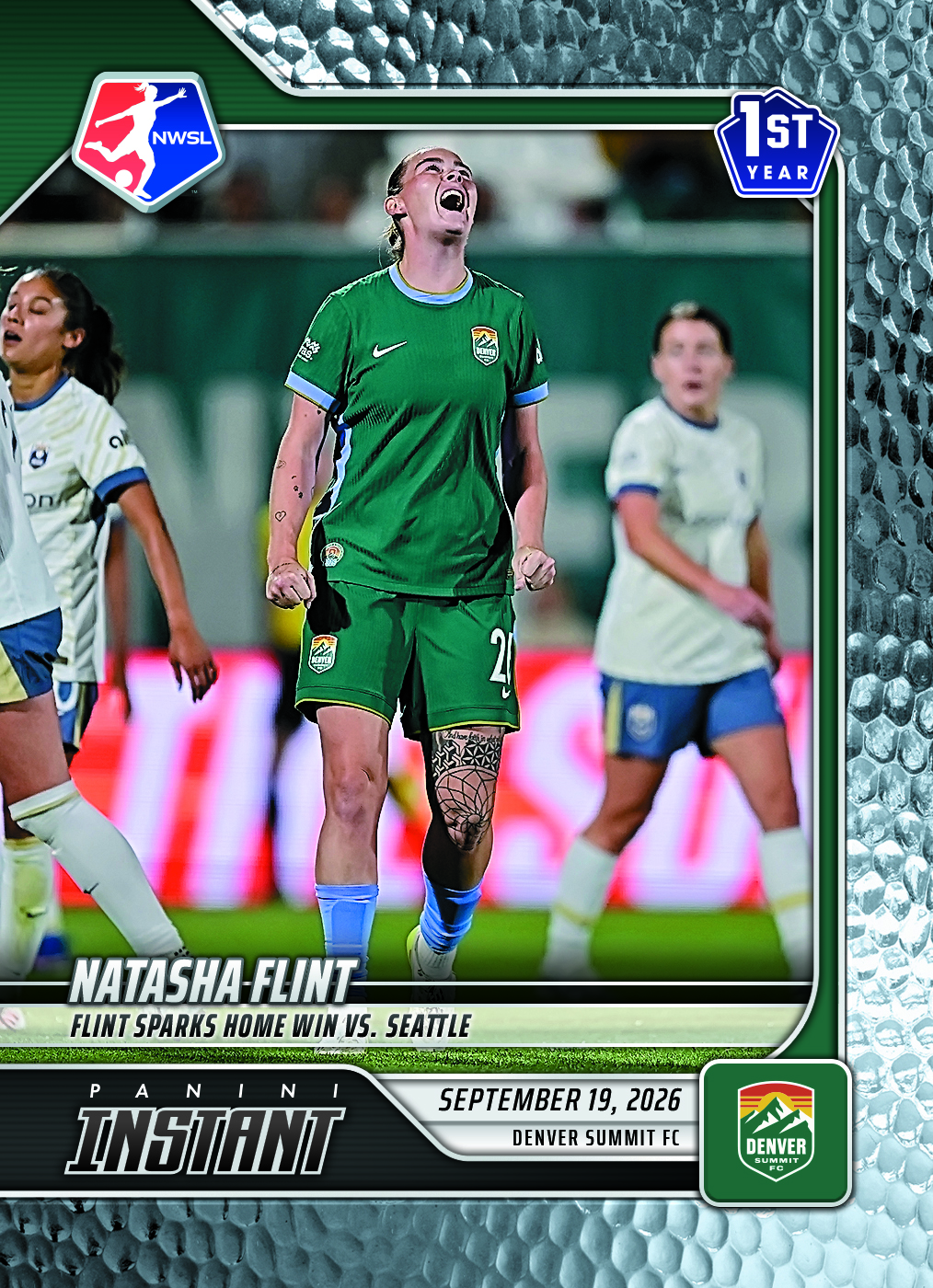 Detailed Image of Natasha Flint - 2026 Panini Instant NWSL #179 - Metallic /5