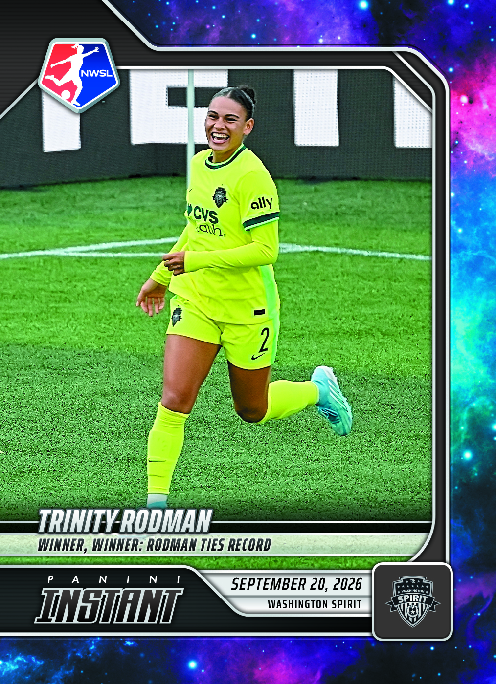 Detailed Image of Trinity Rodman - 2026 Panini Instant NWSL #181 - Galaxy 1/1