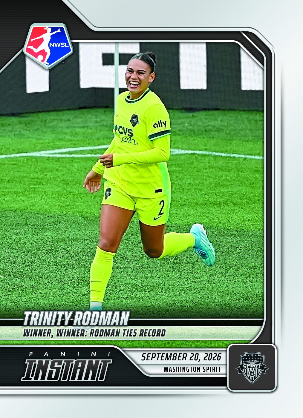 Detailed Image of Trinity Rodman - 2026 Panini Instant NWSL #181 - Base Card 5-pack