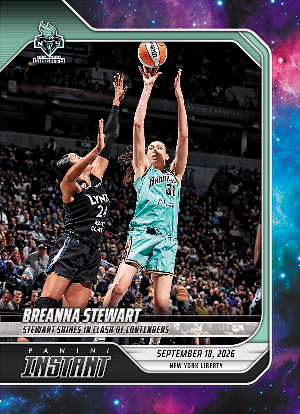 Detailed Image of Breanna Stewart - 2026 Panini Instant WNBA #357 - Galaxy 1/1