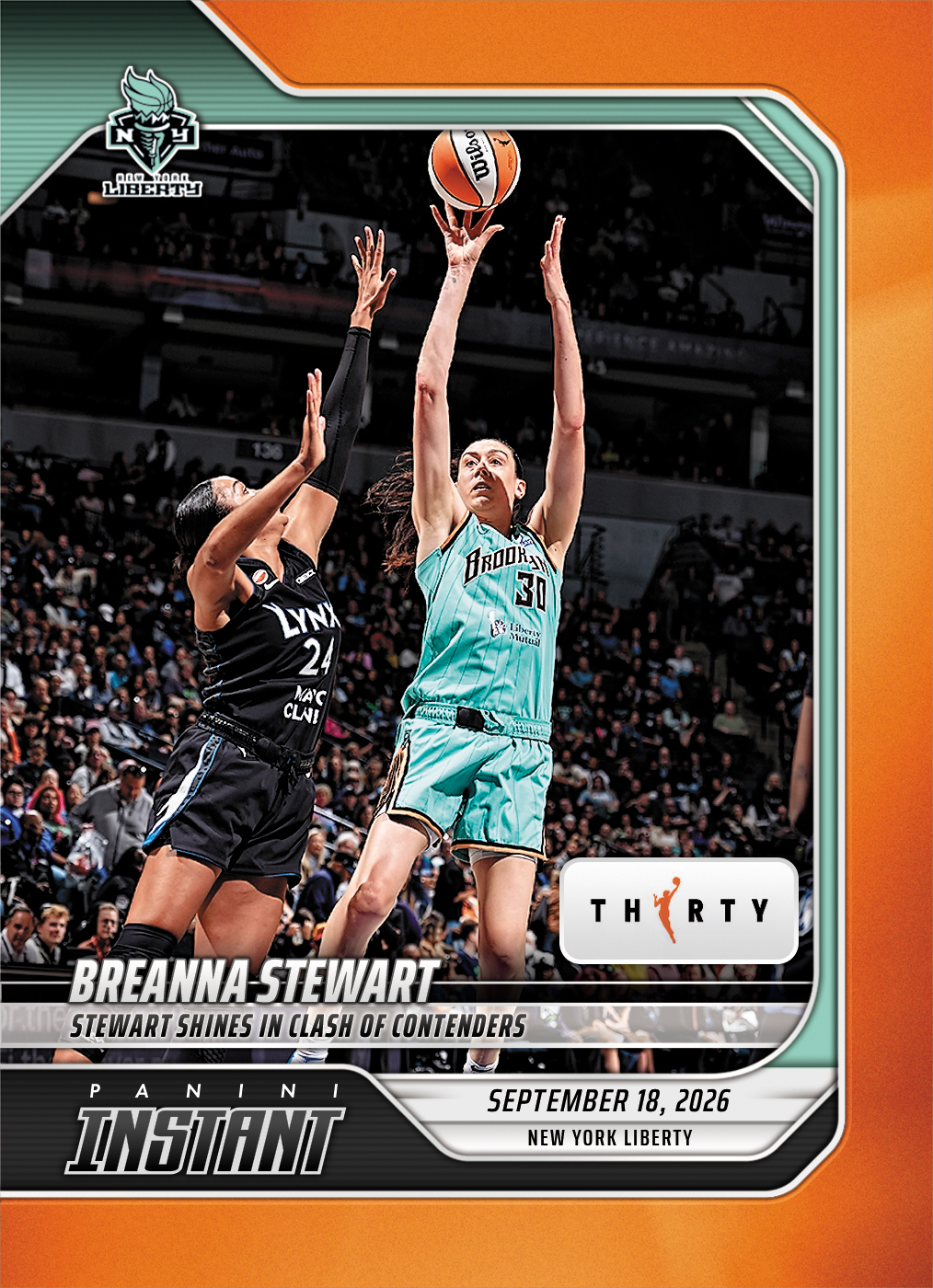 Detailed Image of Breanna Stewart - 2026 Panini Instant WNBA #357 - 30th Anniversary /30