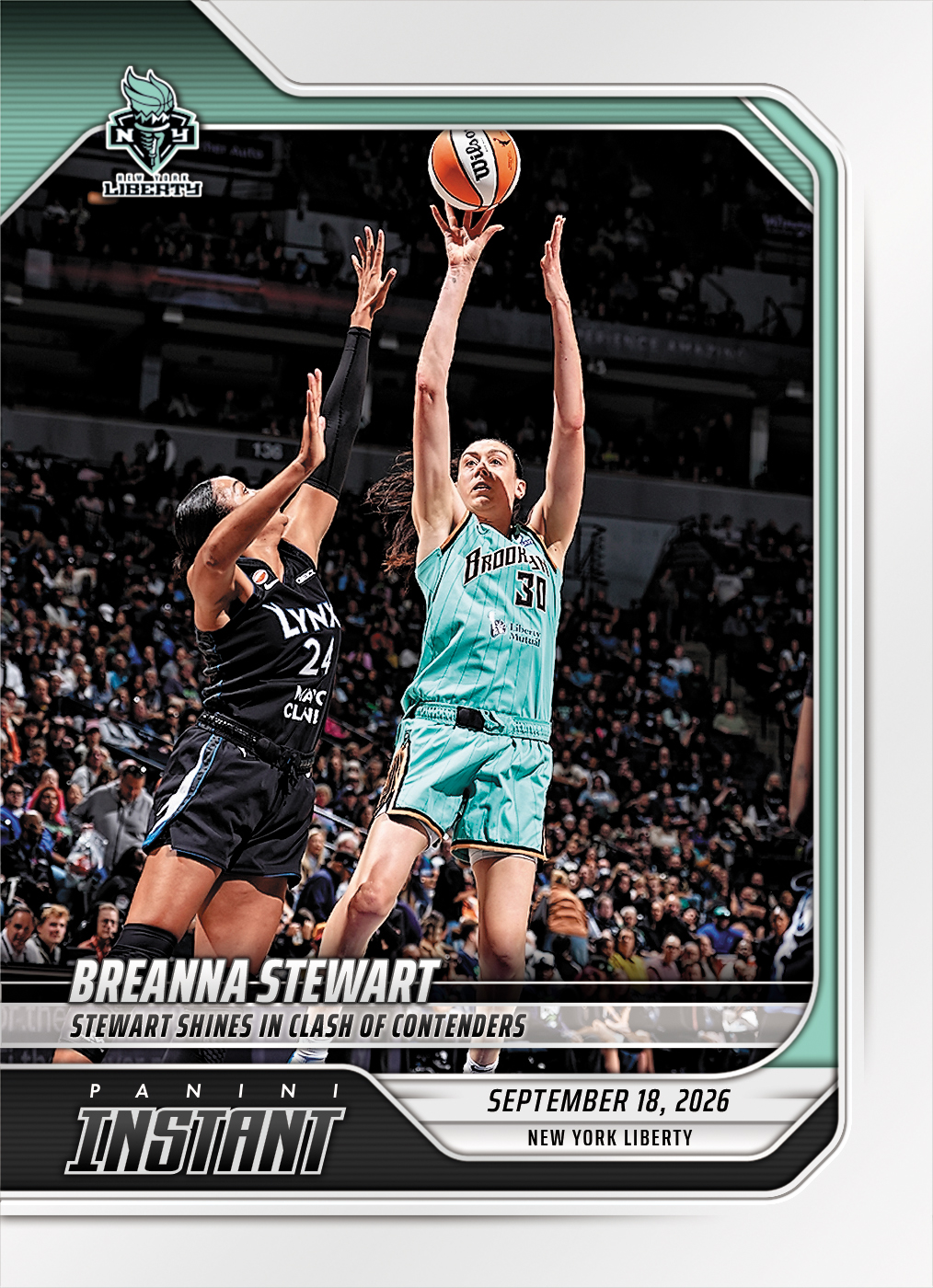 Detailed Image of Breanna Stewart - 2026 Panini Instant WNBA #357 - Base Card 25-pack