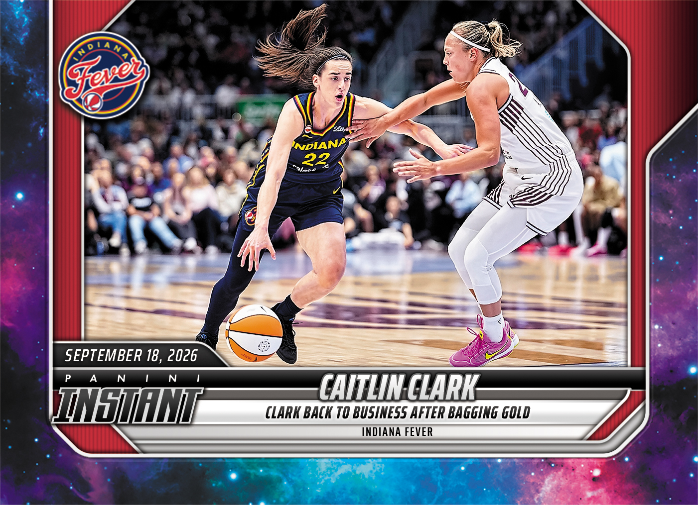 Detailed Image of Caitlin Clark - 2026 Panini Instant WNBA #358 - Galaxy 1/1