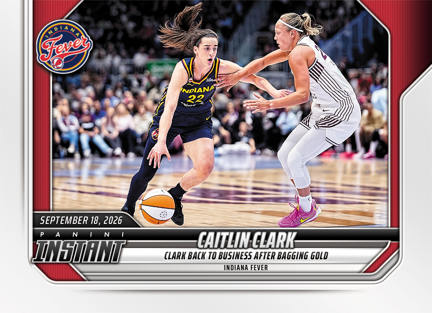 Detailed Image of Caitlin Clark - 2026 Panini Instant WNBA #358 - Base Card 5-pack