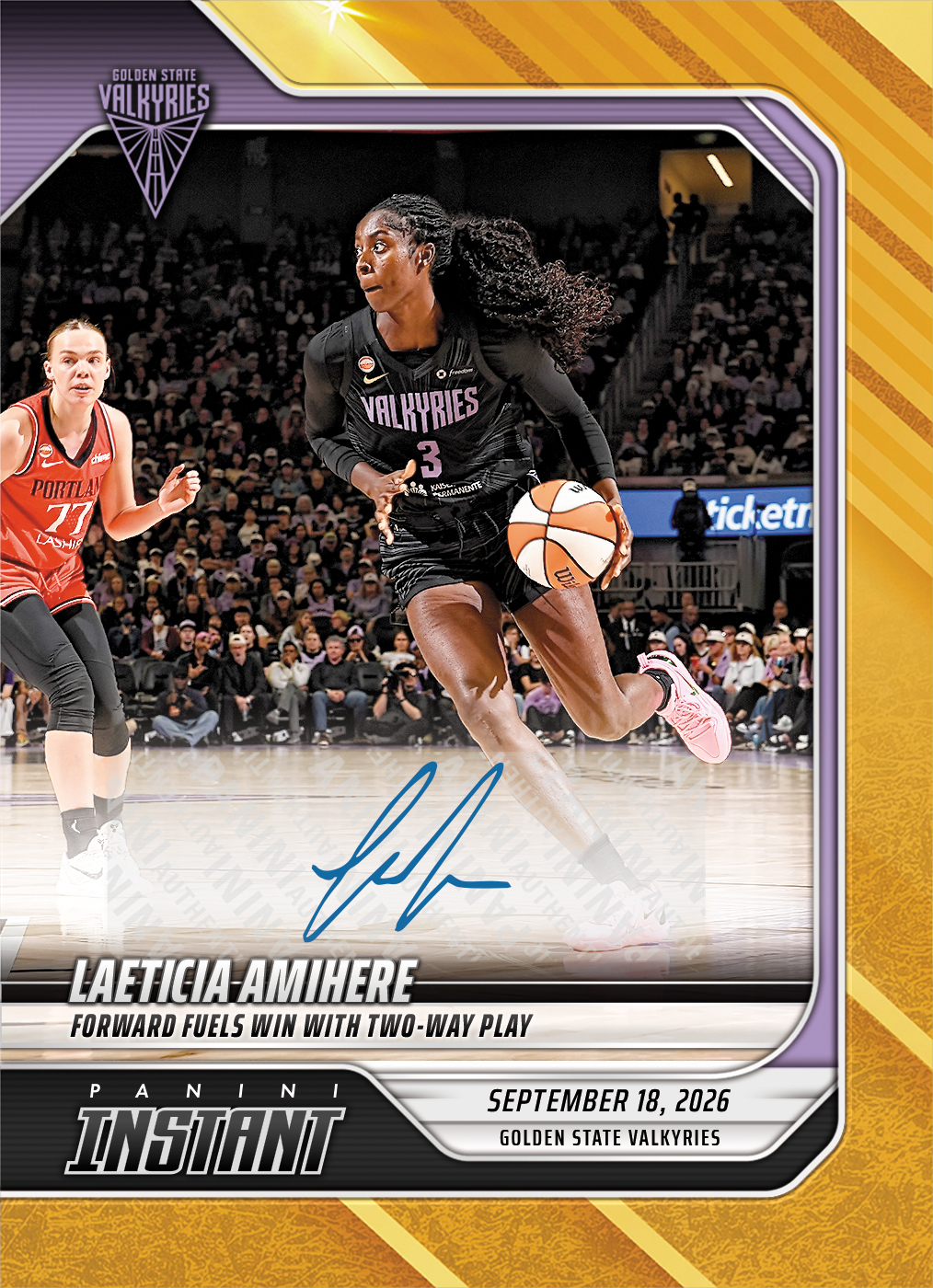 Product image 1 for - Laeticia Amihere - 2026 Panini Instant WNBA #359 - Gold /10 Auto