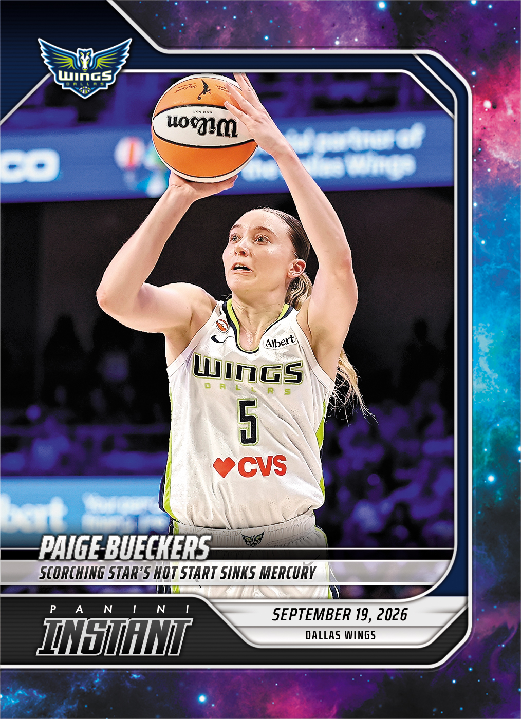 Detailed Image of Paige Bueckers - 2026 Panini Instant WNBA #360 - Galaxy 1/1