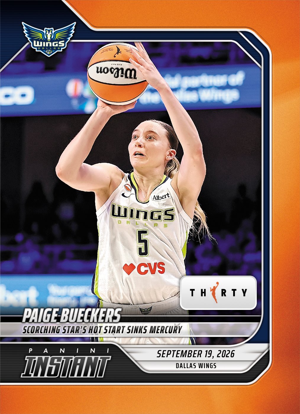 Detailed Image of Paige Bueckers - 2026 Panini Instant WNBA #360 - 30th Anniversary /30