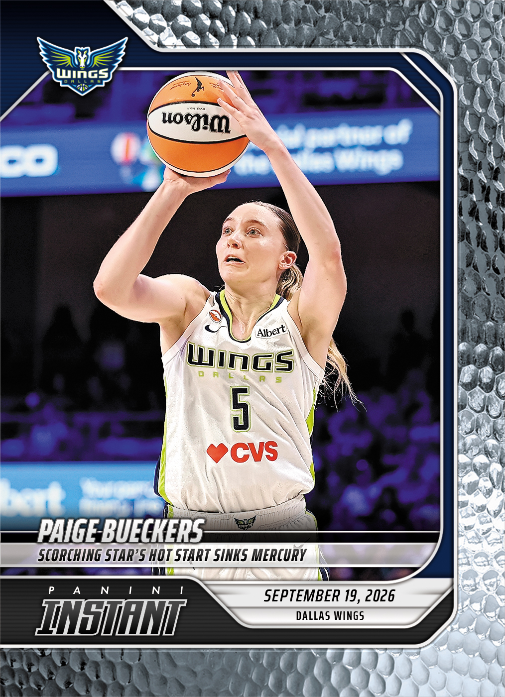 Detailed Image of Paige Bueckers - 2026 Panini Instant WNBA #360 - Metallic /5
