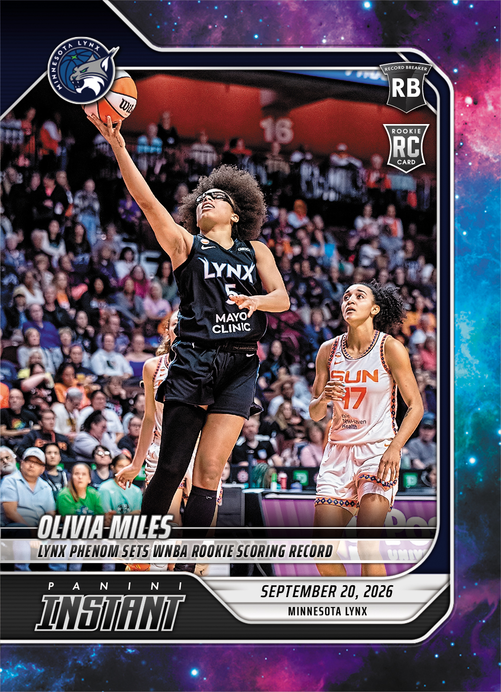 Detailed Image of Olivia Miles - 2026 Panini Instant WNBA #362 - Galaxy 1/1