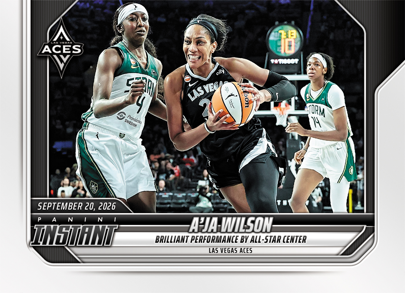Detailed Image of A'ja Wilson - 2026 Panini Instant WNBA #363 - Base Card 25-pack