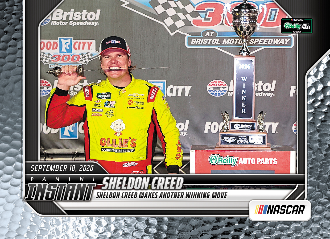 Detailed Image of Sheldon Creed - 2026 Panini Instant NASCAR #83 - Metallic /5