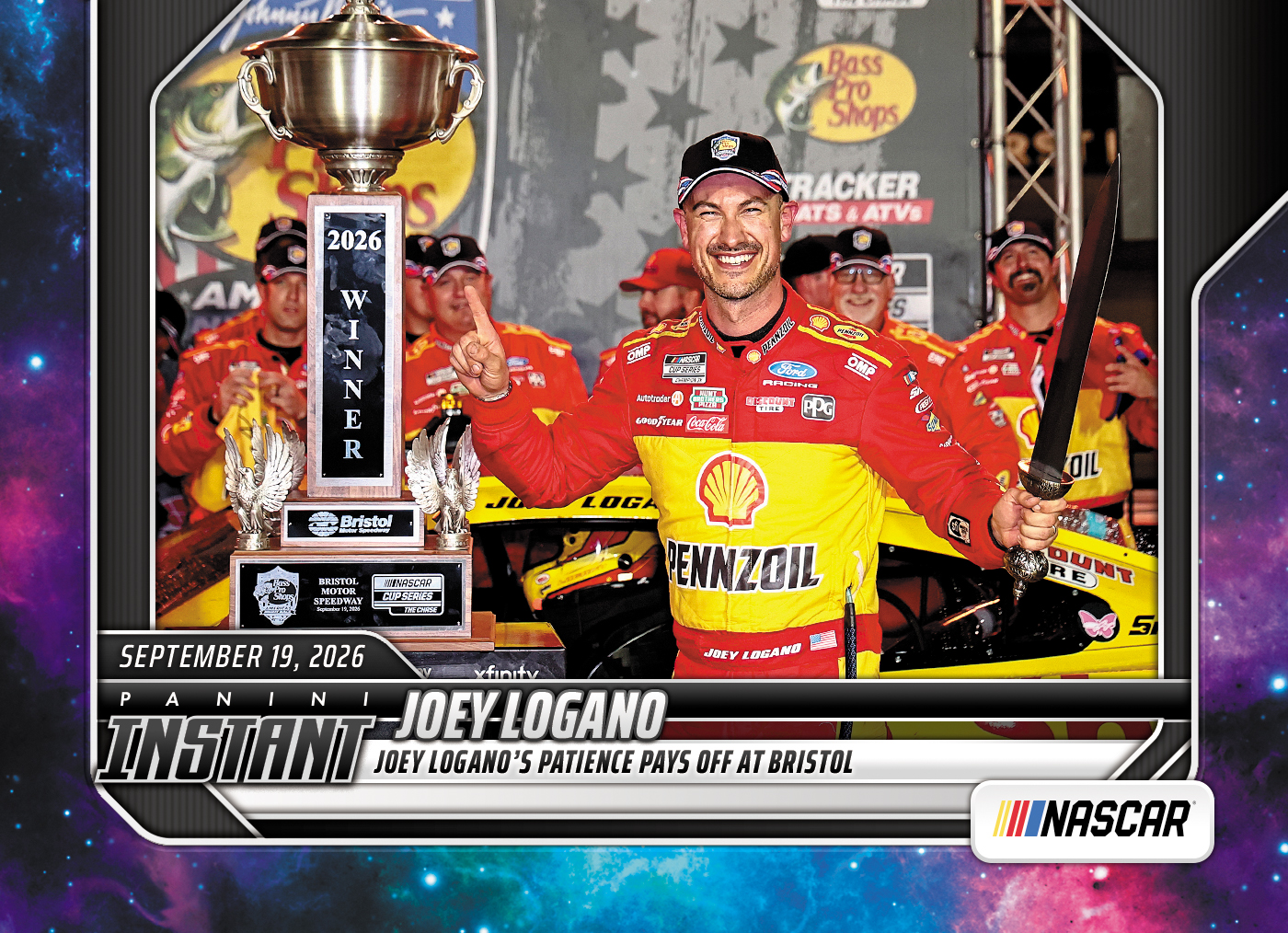Detailed Image of Joey Logano - 2026 Panini Instant NASCAR #84 - Galaxy 1/1