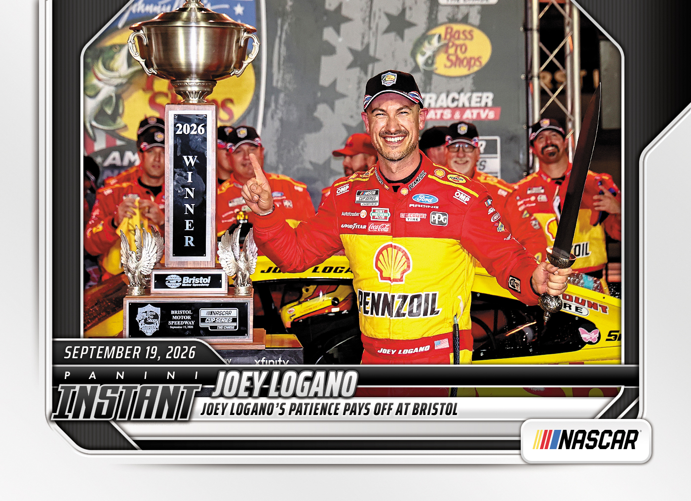 Detailed Image of Joey Logano - 2026 Panini Instant NASCAR #84 - Base Card 10-pack