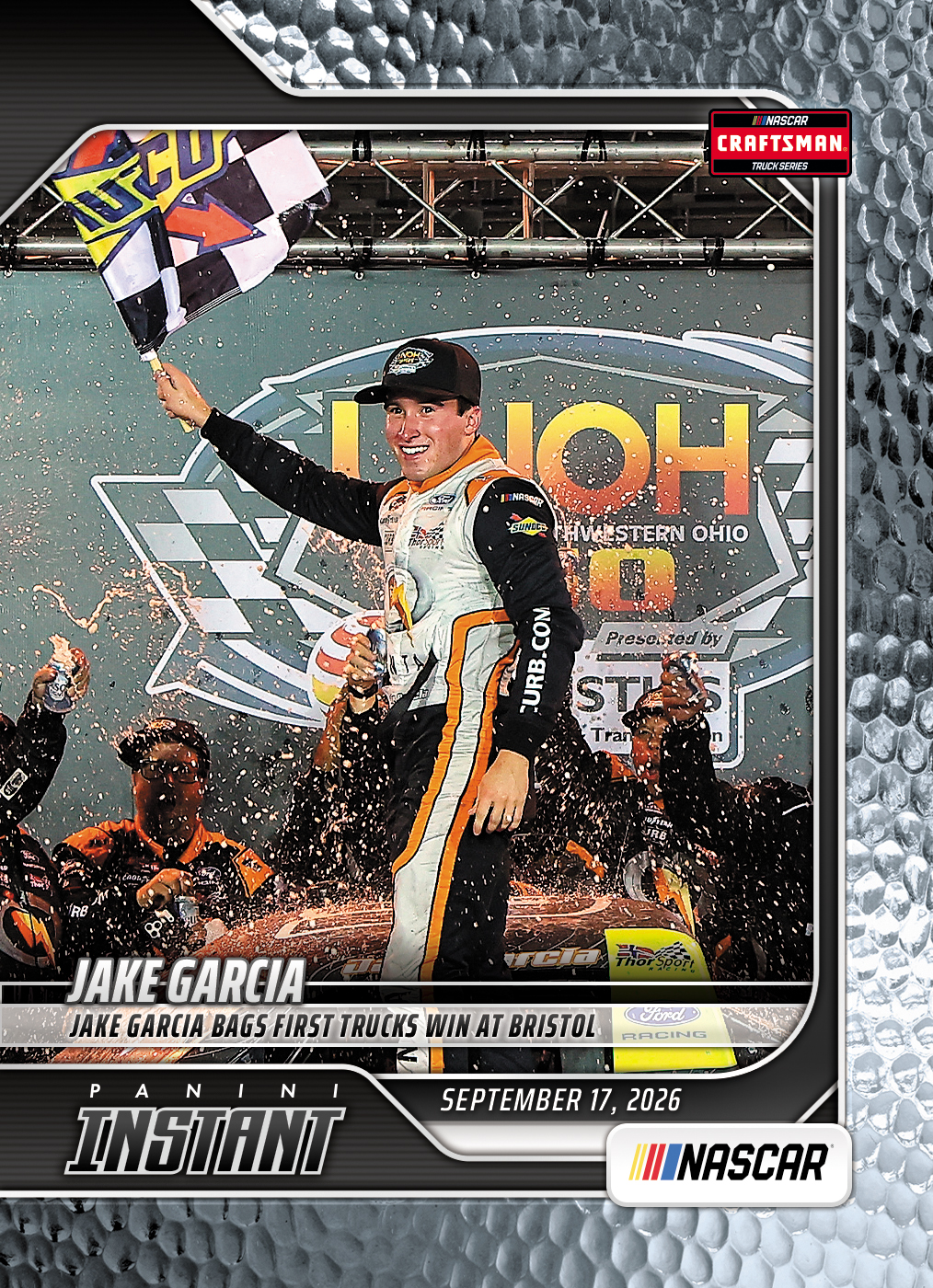 Detailed Image of Jake Garcia - 2026 Panini Instant NASCAR #85 - Metallic /5