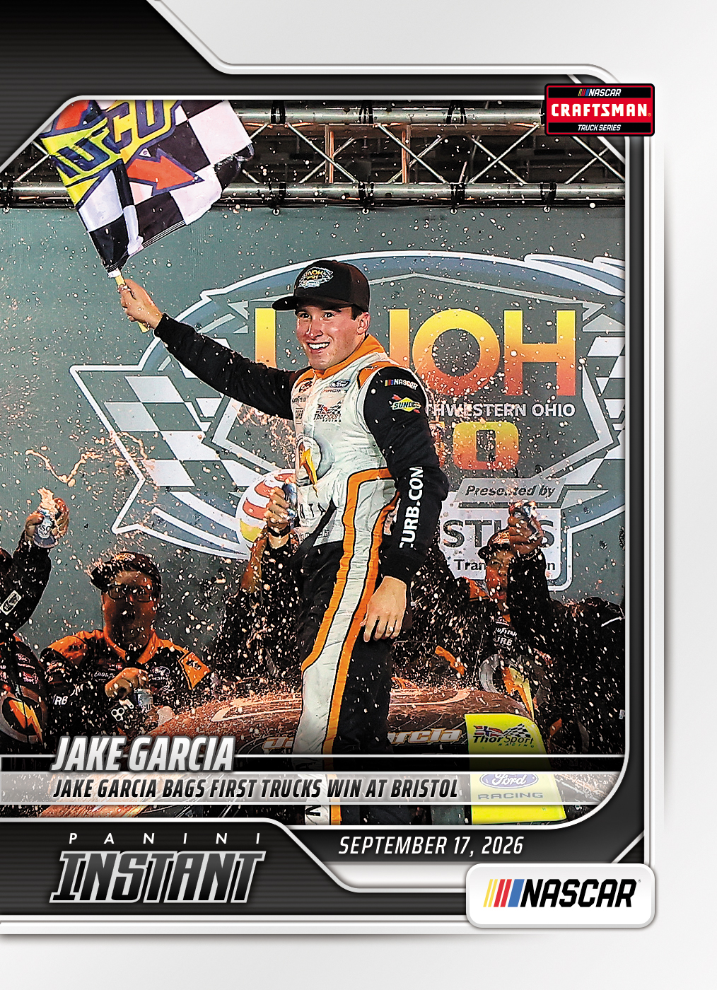 Detailed Image of Jake Garcia - 2026 Panini Instant NASCAR #85 - Base Card