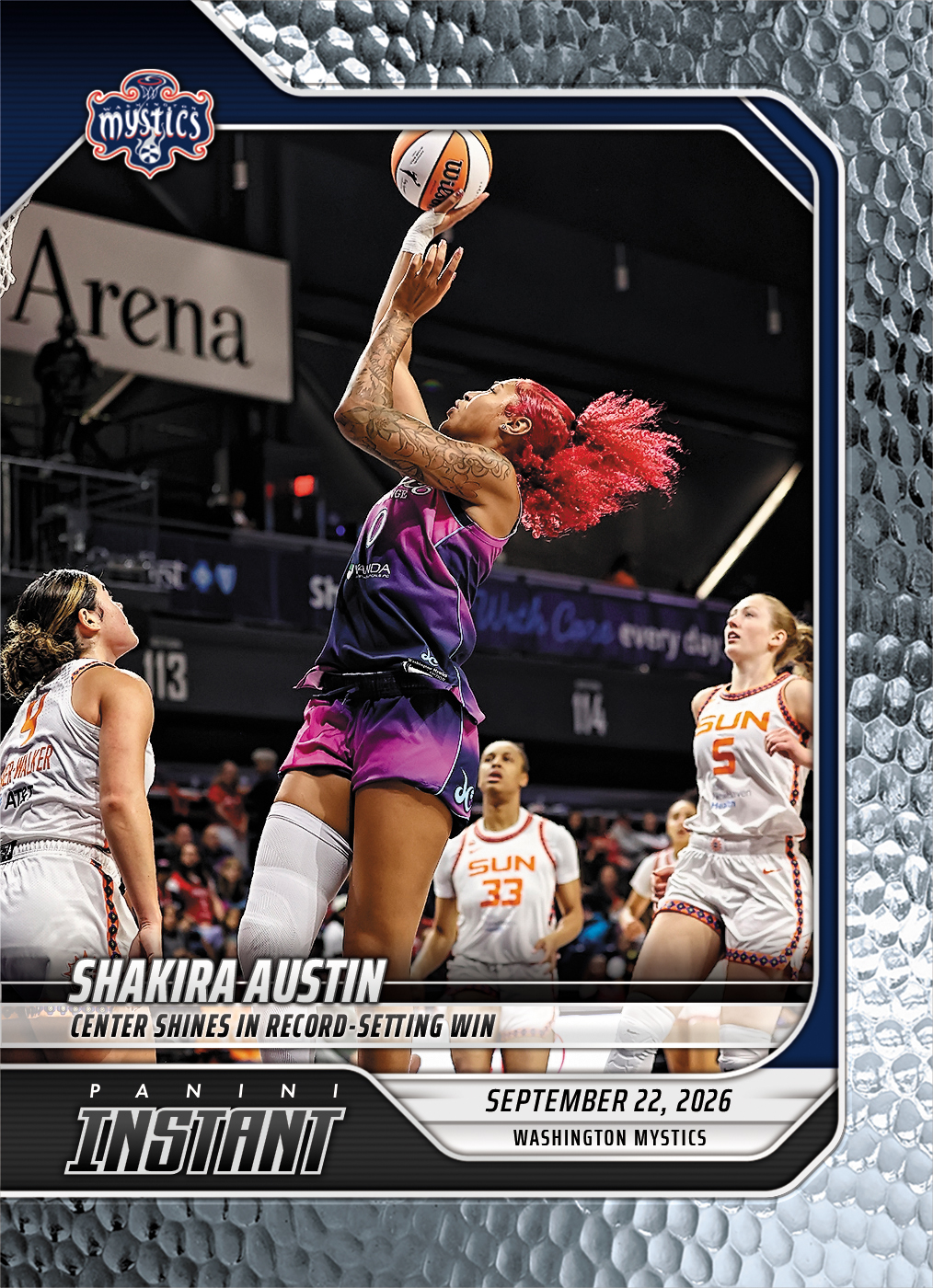 Detailed Image of Shakira Austin - 2026 Panini Instant WNBA #366 - Metallic /5