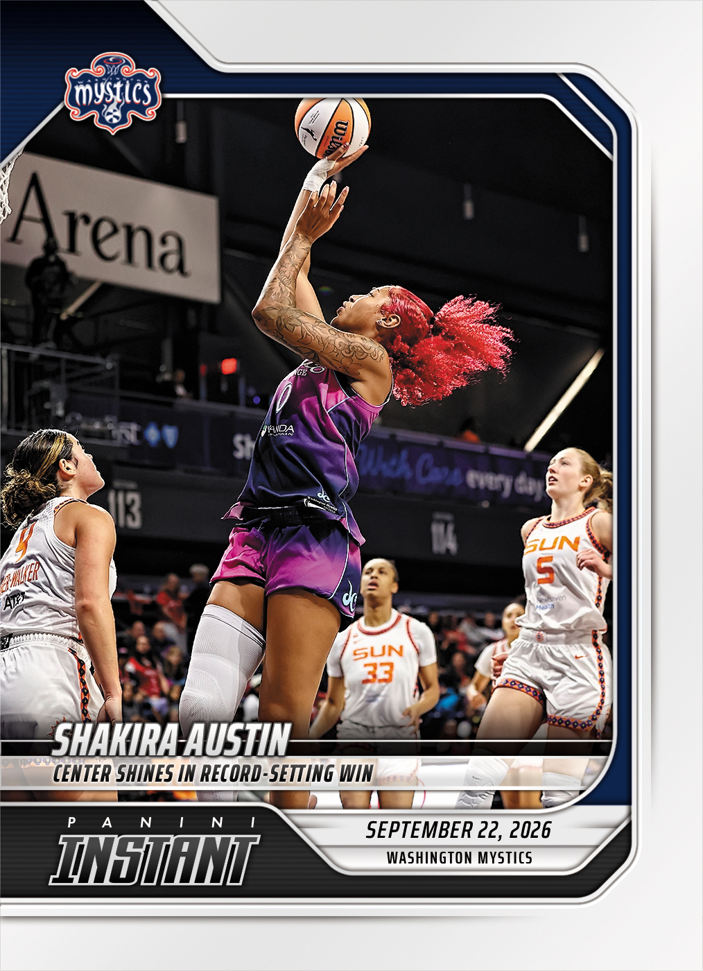 Detailed Image of Shakira Austin - 2026 Panini Instant WNBA #366 - Base Card 25-pack