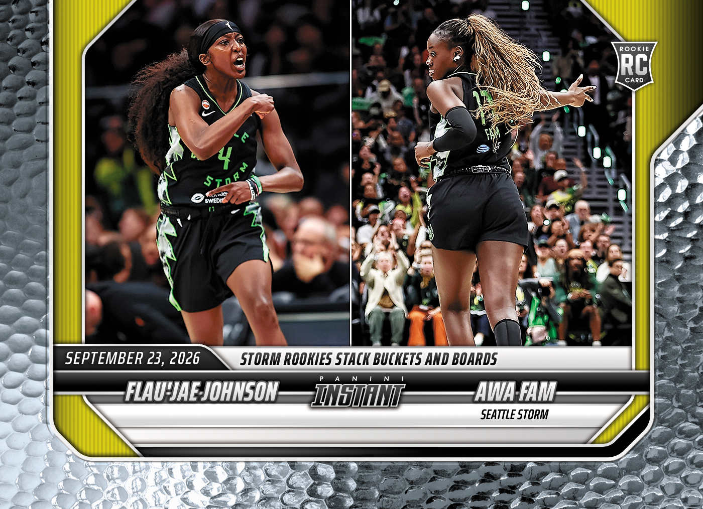 Detailed Image of Flau'jae Johnson/Awa Fam - 2026 Panini Instant WNBA #370 - Metallic /5