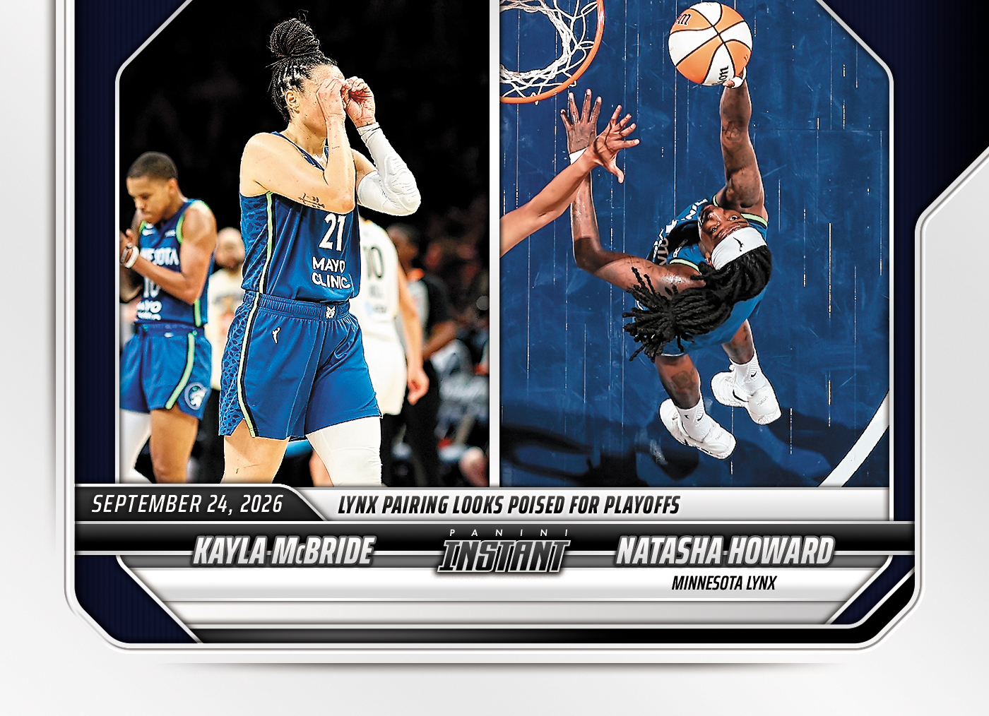 Detailed Image of Kayla McBride/Natasha Howard - 2026 Panini Instant WNBA #371 - Base Card 25-pack