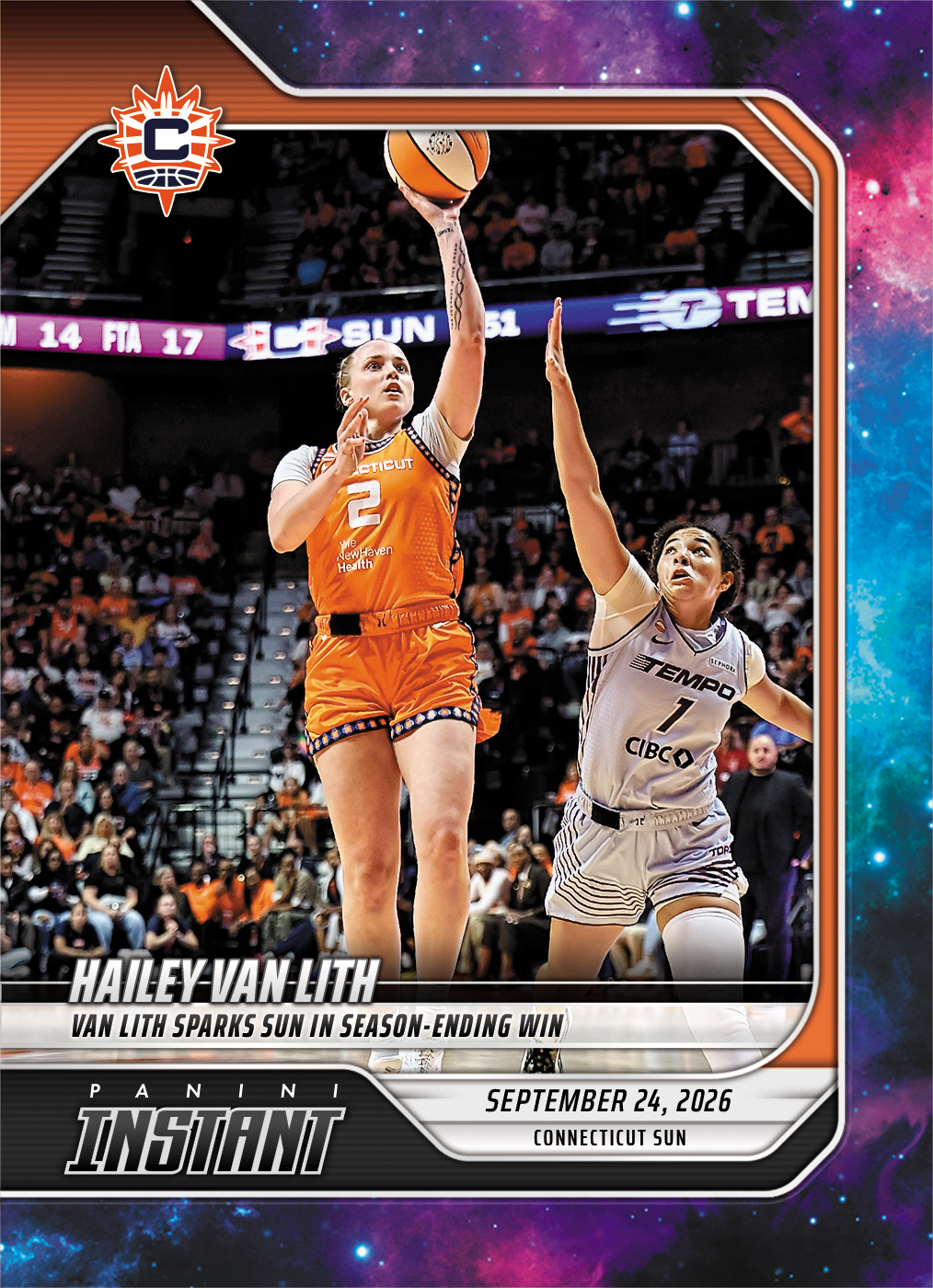 Detailed Image of Hailey Van Lith - 2026 Panini Instant WNBA #373 - Galaxy 1/1