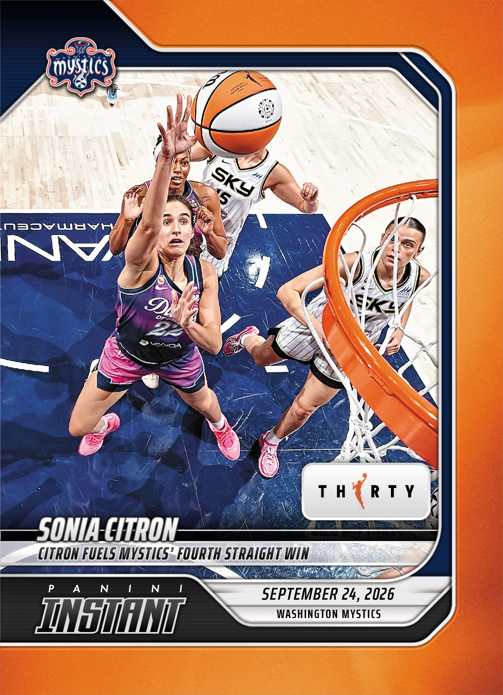 Detailed Image of Sonia Citron - 2026 Panini Instant WNBA #375 - 30th Anniversary /30