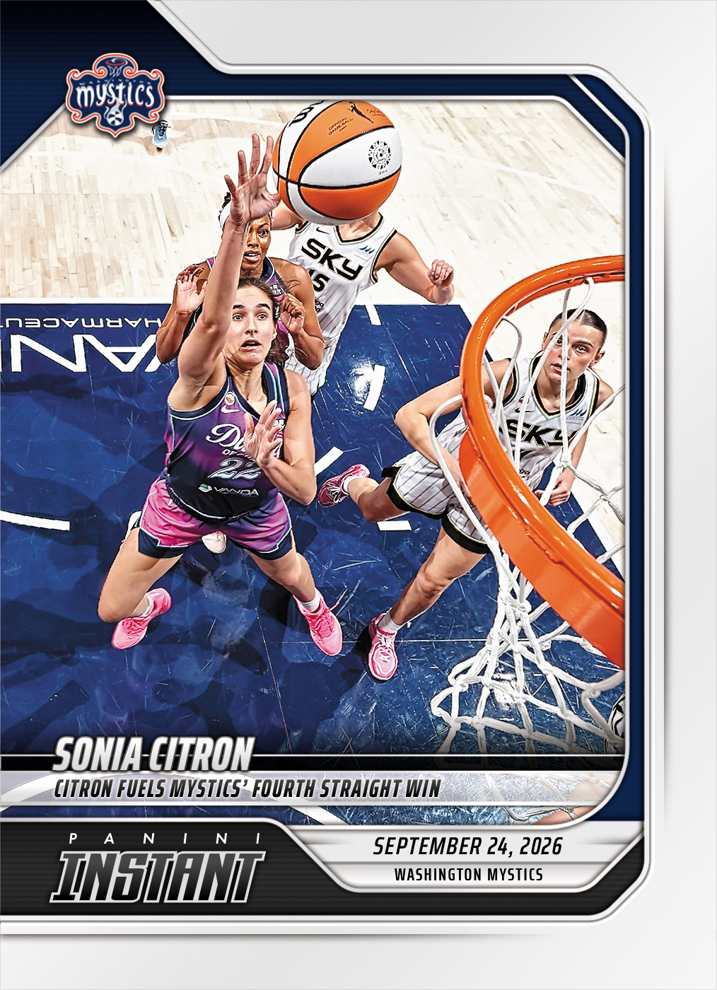 Detailed Image of Sonia Citron - 2026 Panini Instant WNBA #375 - Base Card 10-pack