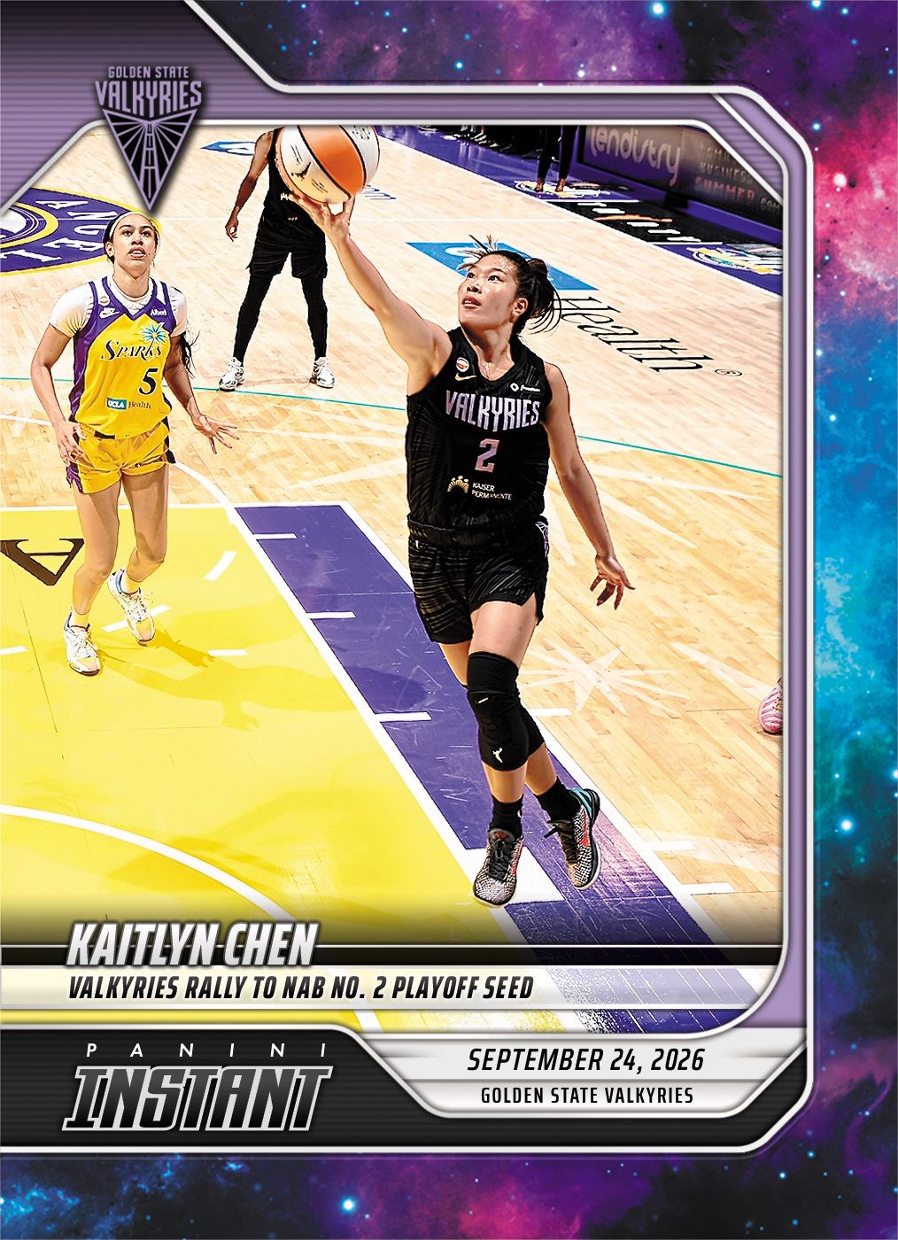 Detailed Image of Kaitlyn Chen - 2026 Panini Instant WNBA #376 - Galaxy 1/1