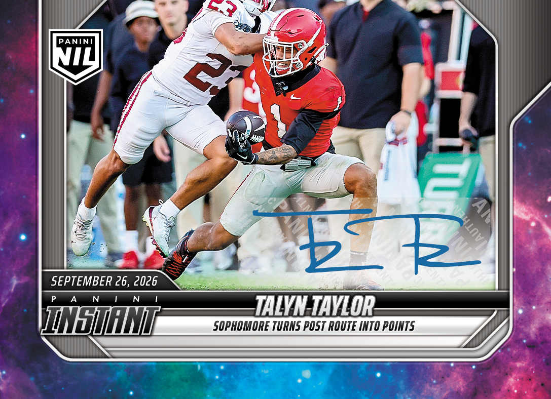 Detailed Image of Talyn Taylor - 2026 Panini Instant NIL College Football #4-TTA - Galaxy 1/1 Auto