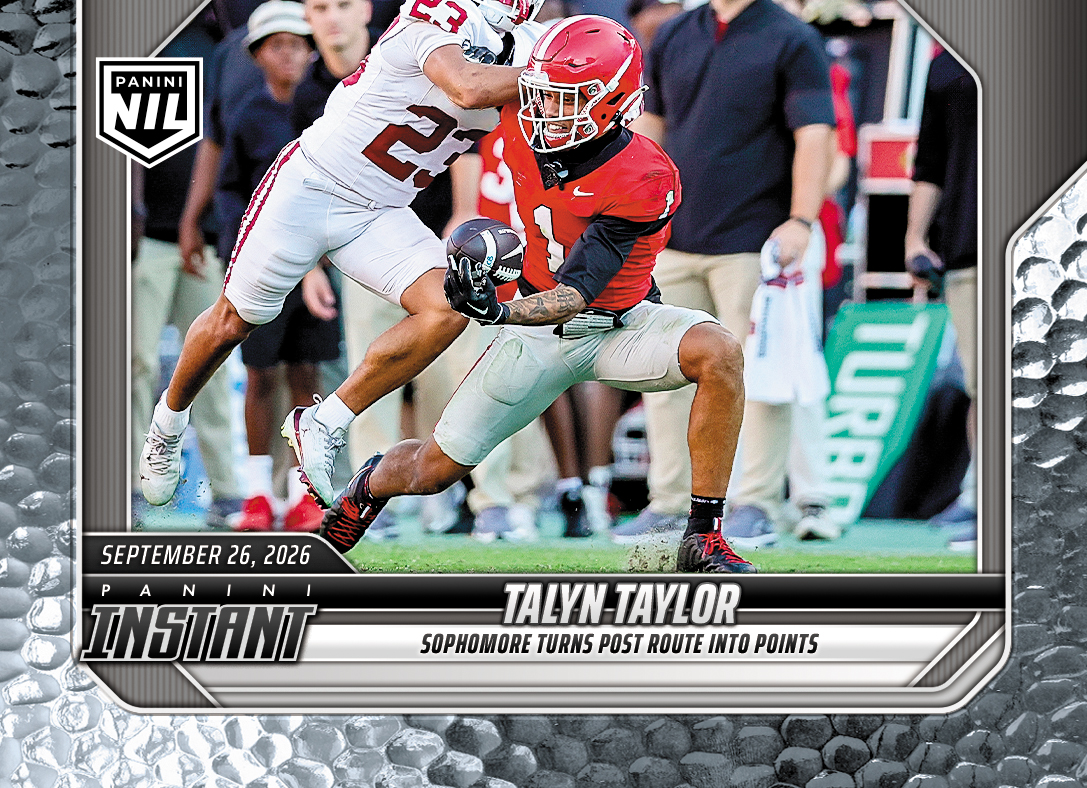 Detailed Image of Talyn Taylor - 2026 Panini Instant NIL College Football #4-TTA - Metallic /5
